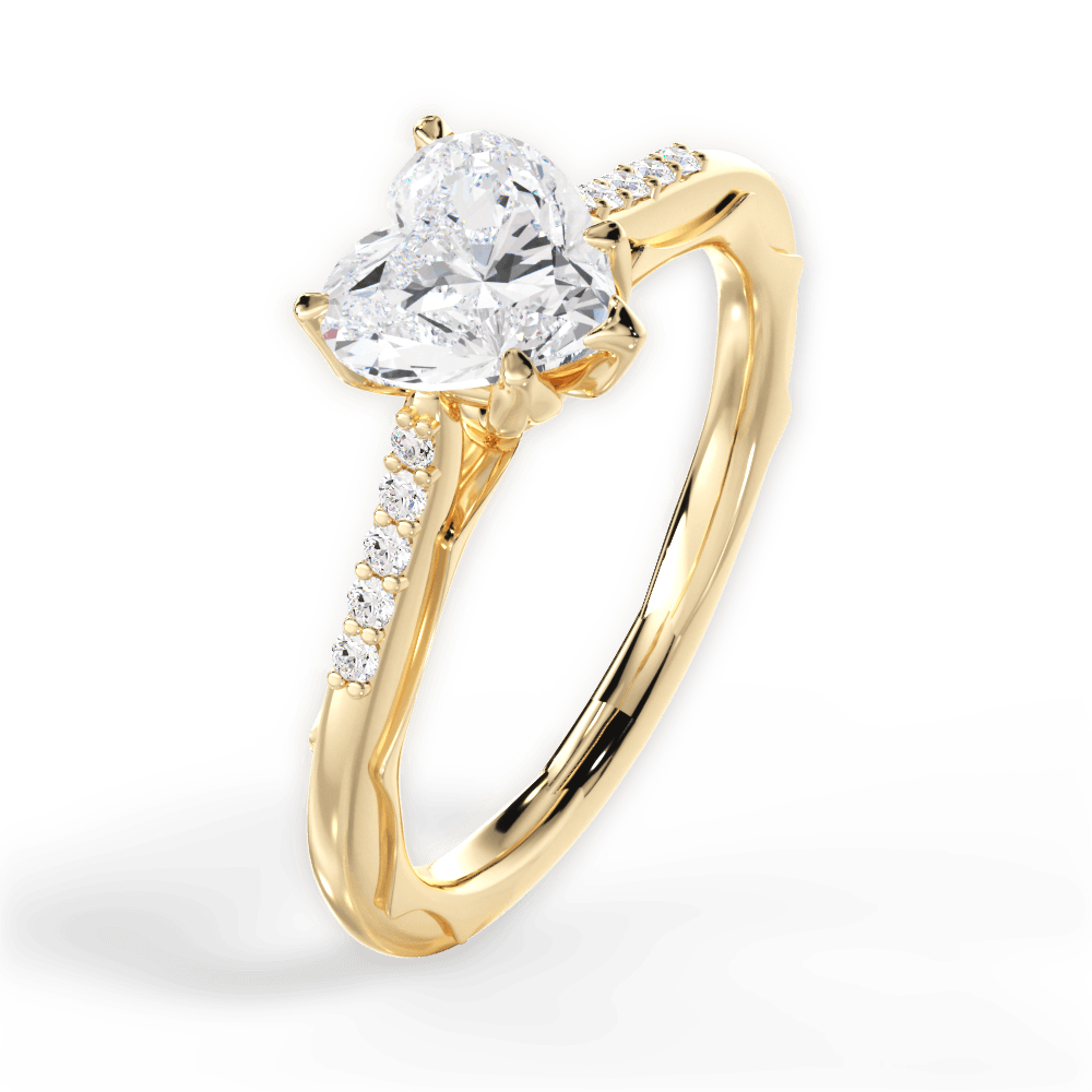 Christina Heart Cut Lab Grown Diamond 18Kt Yellow Gold Engagement Ring - View 4