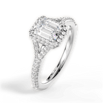 Judy Emerald Cut Lab Grown Diamond Platinum Engagement Ring - View 3