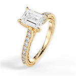 Gilda Emerald Cut Lab Grown Diamond 18Kt Yellow Gold Engagement Ring - View 4