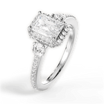 Julia Radiant Cut Lab Grown Diamond 14Kt White Gold Engagement Ring - View 2