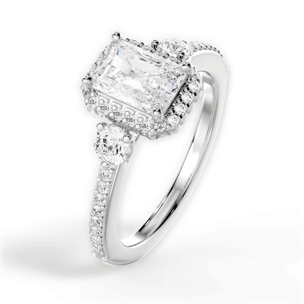 Julia Radiant Cut Lab Grown Diamond Platinum Engagement Ring - View 2
