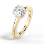 Brianna Round Cut Lab Grown Diamond 18Kt Yellow Gold Engagement Ring - View 4