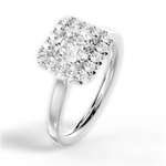 Fiona Asscher Cut Lab Grown Diamond Platinum Engagement Ring - View 3
