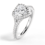 Judy Heart Cut Lab Grown Diamond 14Kt White Gold Engagement Ring - View 2