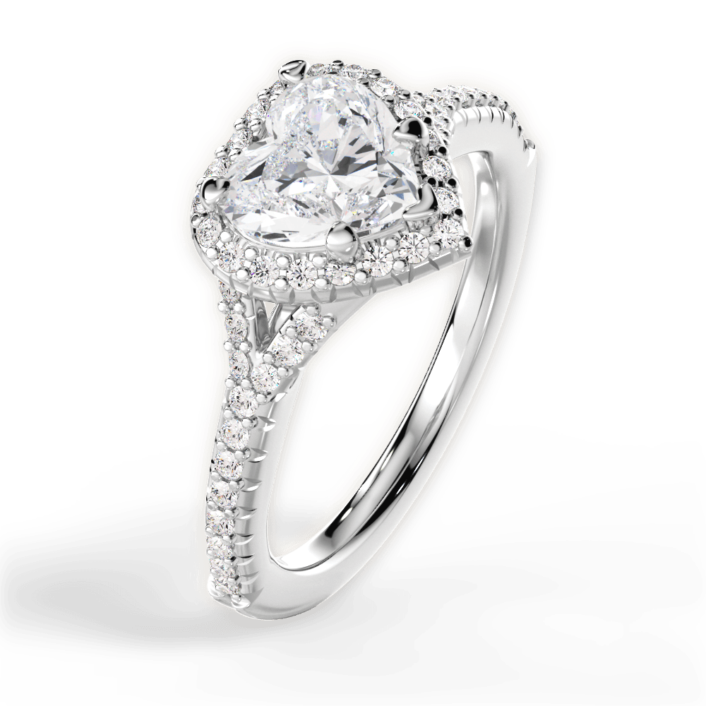 Judy Heart Cut Lab Grown Diamond 14Kt White Gold Engagement Ring - View 2