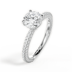 Kristen Round Cut Lab Grown Diamond Platinum Engagement Ring - View 2
