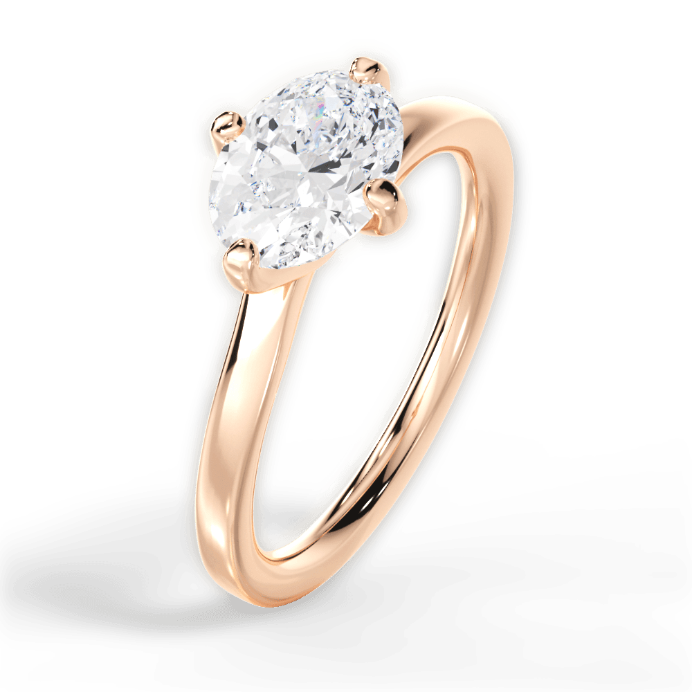 Ashley Oval Cut Lab Grown Diamond 18Kt Rose Gold Engagement Ring - View 4