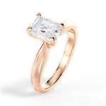 Beth Radiant Cut Lab Grown Diamond 18Kt Rose Gold Engagement Ring - View 4
