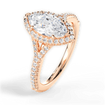 Judy Marquise Cut Lab Grown Diamond 18Kt Rose Gold Engagement Ring - View 2