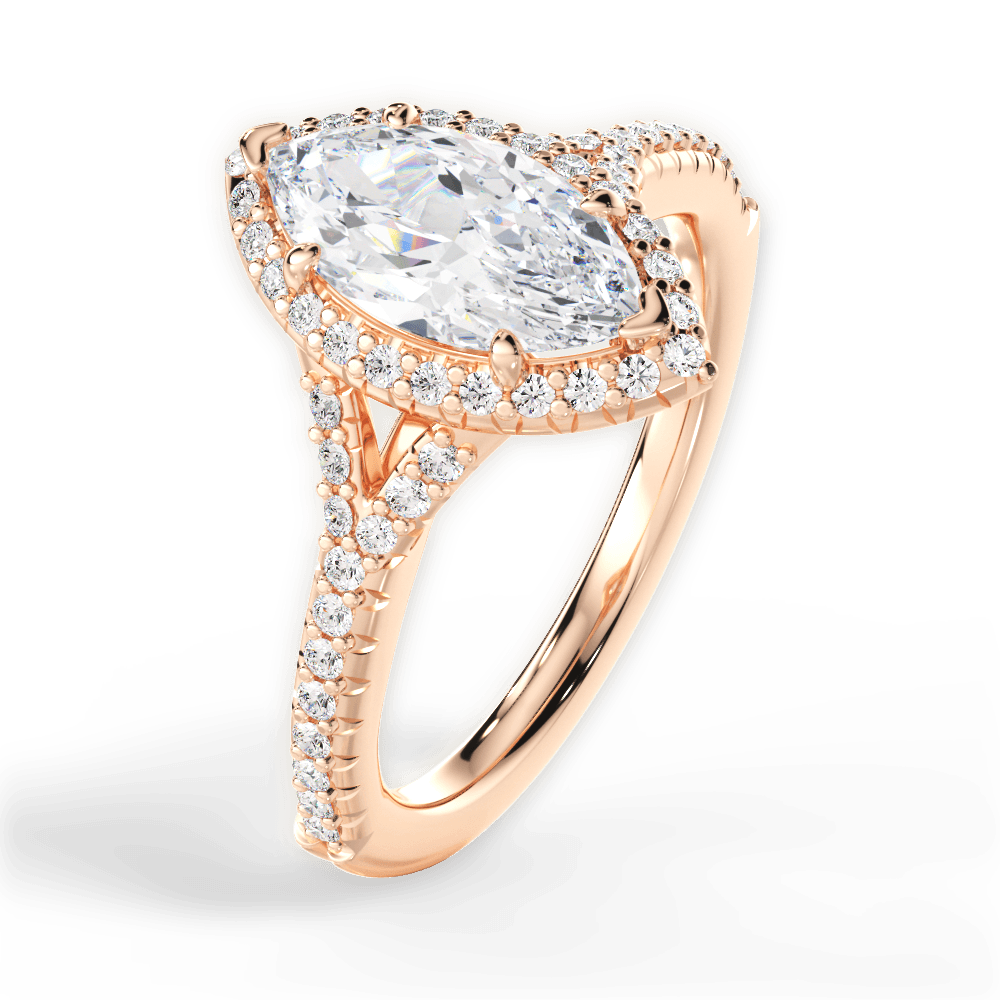 Judy Marquise Cut Lab Grown Diamond 18Kt Rose Gold Engagement Ring - View 2