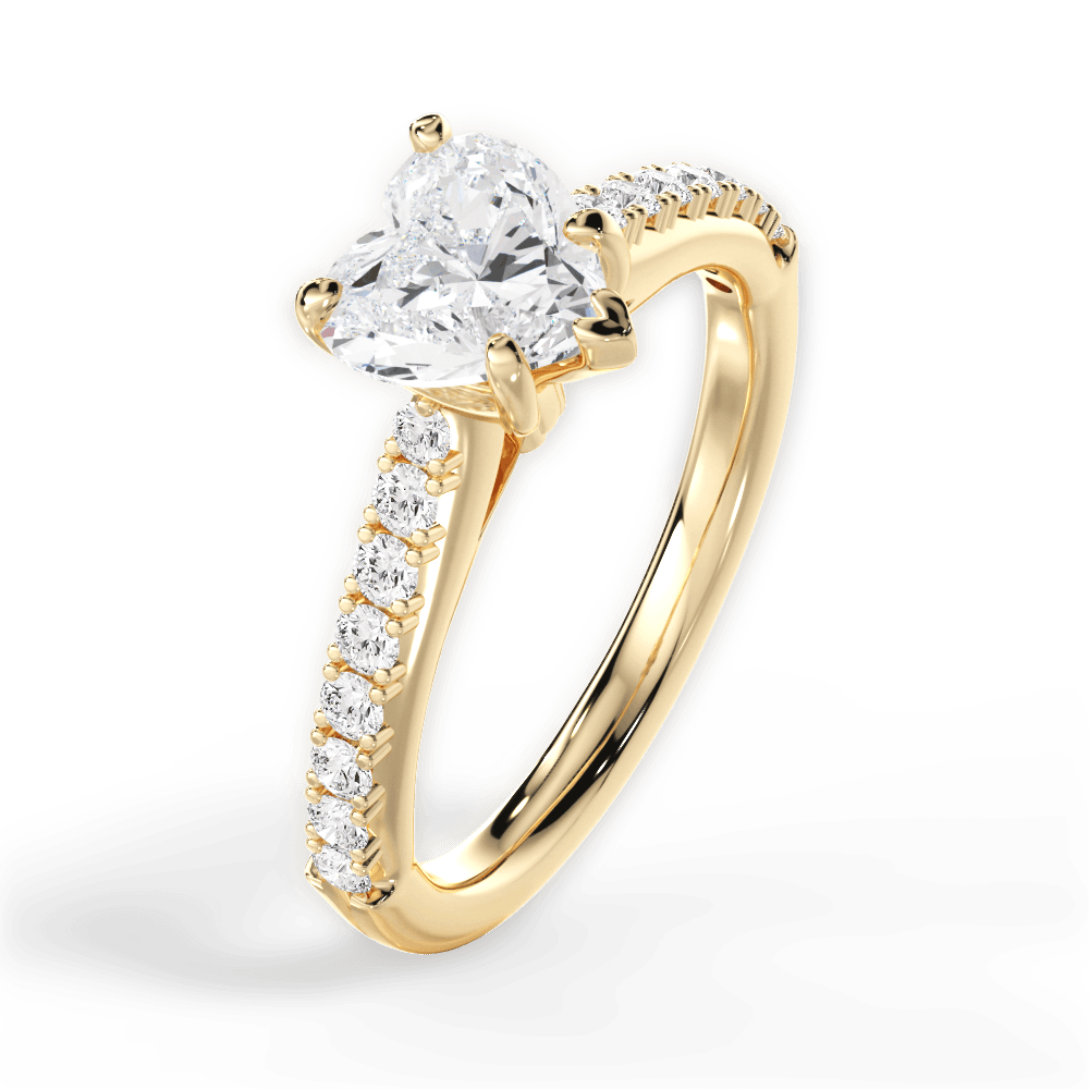 Elizabeth Heart Cut Lab Grown Diamond 18Kt Yellow Gold Engagement Ring - View 4