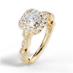 Irene Cushion Cut Lab Grown Diamond 18Kt Yellow Gold Engagement Ring - View 4