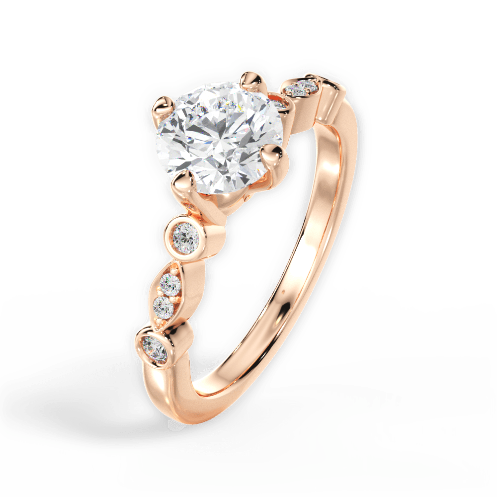Catherine Round Cut Lab Grown Diamond 18Kt Rose Gold Engagement Ring - View 4