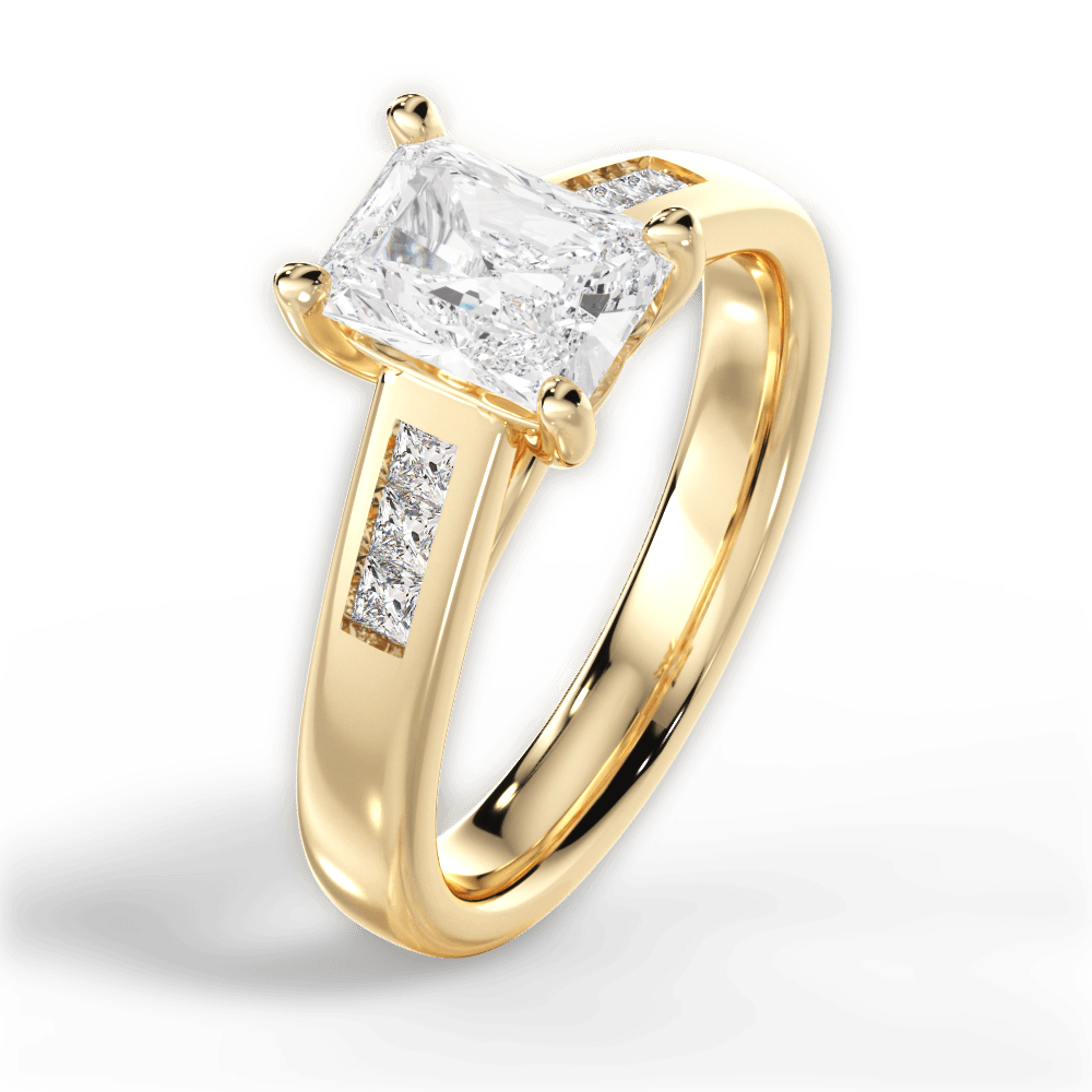 Brittany Radiant Cut Lab Grown Diamond 18Kt Yellow Gold Engagement Ring - View 4