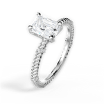 Chloe Radiant Cut Lab Grown Diamond 14Kt White Gold Engagement Ring - View 2