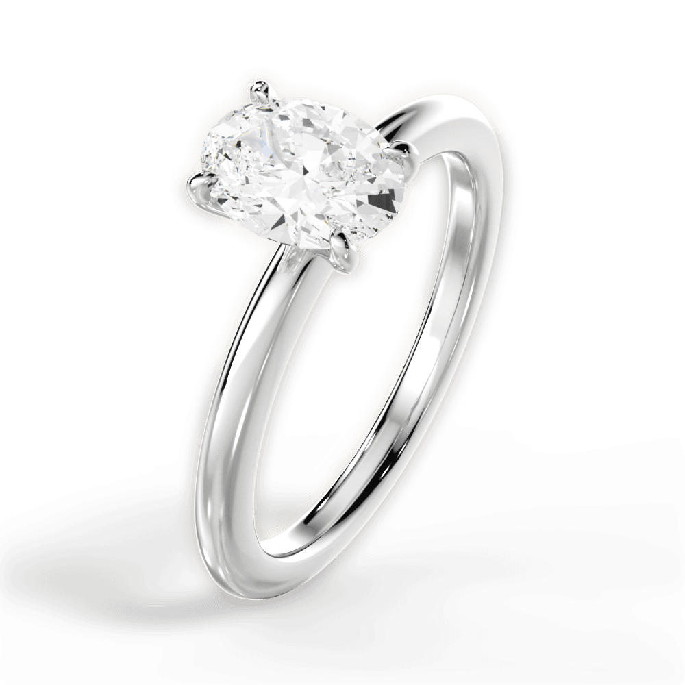 Allison Oval Cut Lab Grown Diamond 18Kt White Gold Engagement Ring - View 3