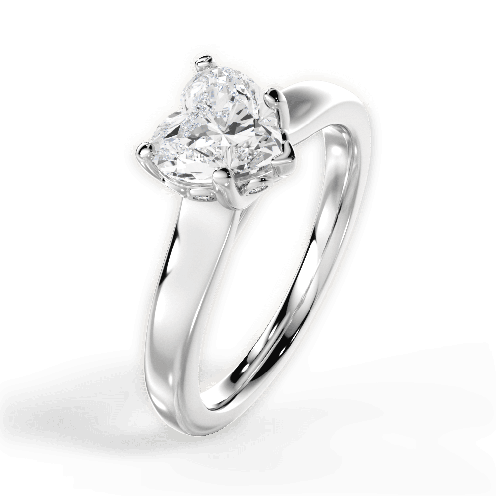 Carol Heart Cut Lab Grown Diamond 14Kt White Gold Engagement Ring - View 4