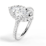Leah Marquise Cut Lab Grown Diamond 14Kt White Gold Engagement Ring - View 4