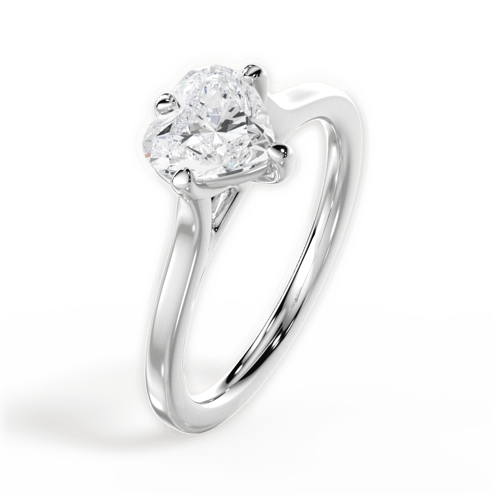 Bernadette Heart Cut Lab Grown Diamond Platinum Engagement Ring - View 3