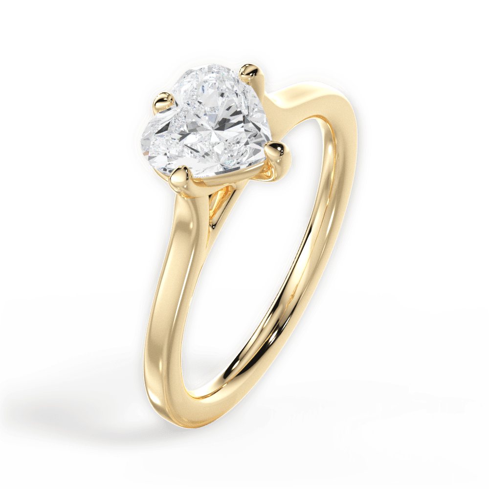 Bernadette Heart Cut Lab Grown Diamond 18Kt Yellow Gold Engagement Ring - View 4