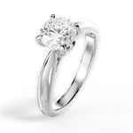 Beverly Round Cut Lab Grown Diamond Platinum Engagement Ring - View 4