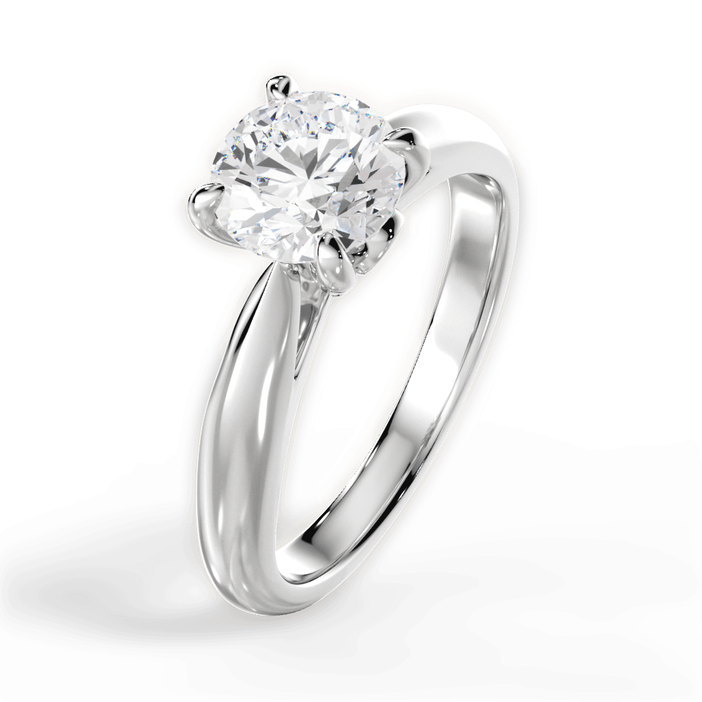 Beverly Round Cut Lab Grown Diamond Platinum Engagement Ring - View 4