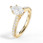 Elizabeth Pear Cut Lab Grown Diamond 18Kt Yellow Gold Engagement Ring - View 4