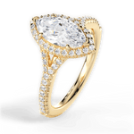 Judy Marquise Cut Lab Grown Diamond 18Kt Yellow Gold Engagement Ring - View 4