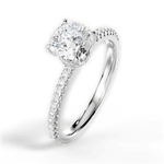 Giselle Cushion Cut Lab Grown Diamond Platinum Engagement Ring - View 4