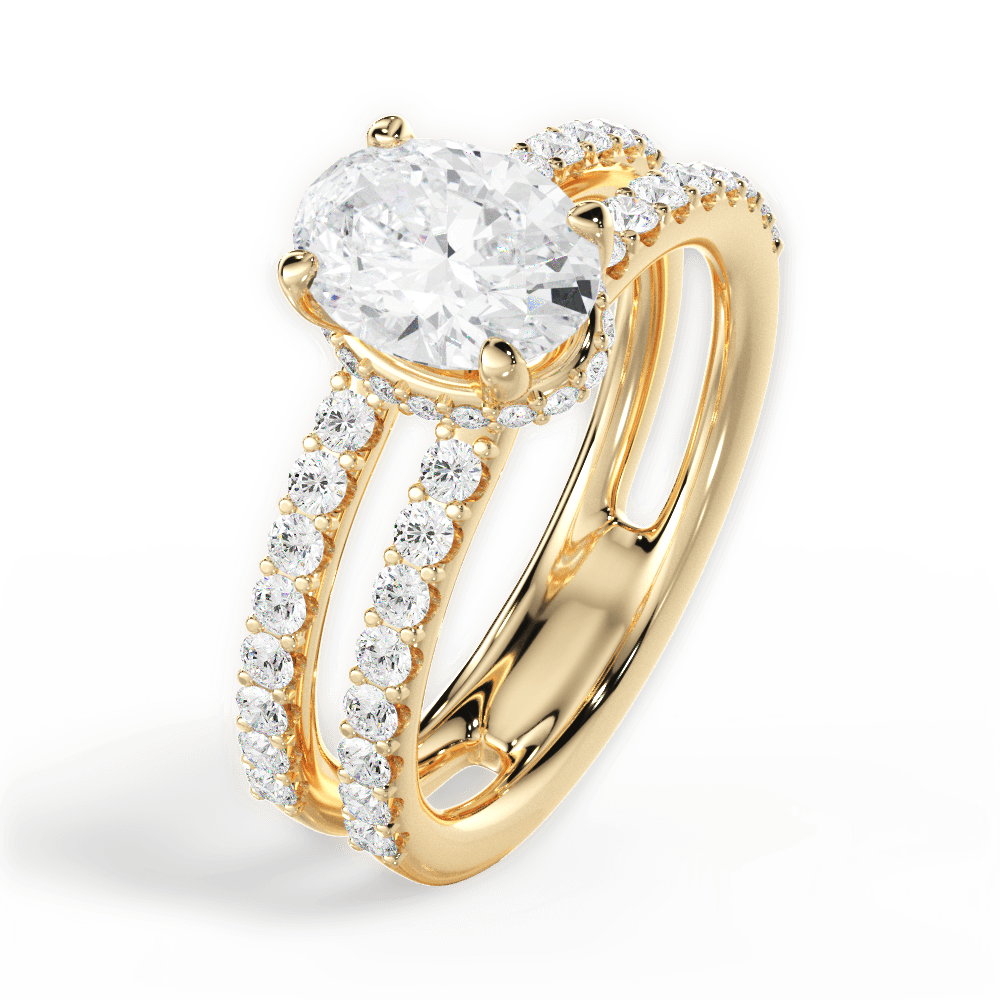 Christie Oval Cut Lab Grown Diamond 18Kt Yellow Gold Engagement Ring - View 4