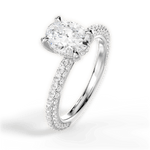 Madeline Oval Cut Lab Grown Diamond 14Kt White Gold Engagement Ring - View 4