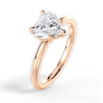 Brenda Heart Cut Lab Grown Diamond 18Kt Rose Gold Engagement Ring - View 3