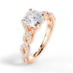 Justine Cushion Cut Lab Grown Diamond 18Kt Rose Gold Engagement Ring - View 4