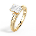 Florence Emerald Cut Lab Grown Diamond 18Kt Yellow Gold Engagement Ring - View 3
