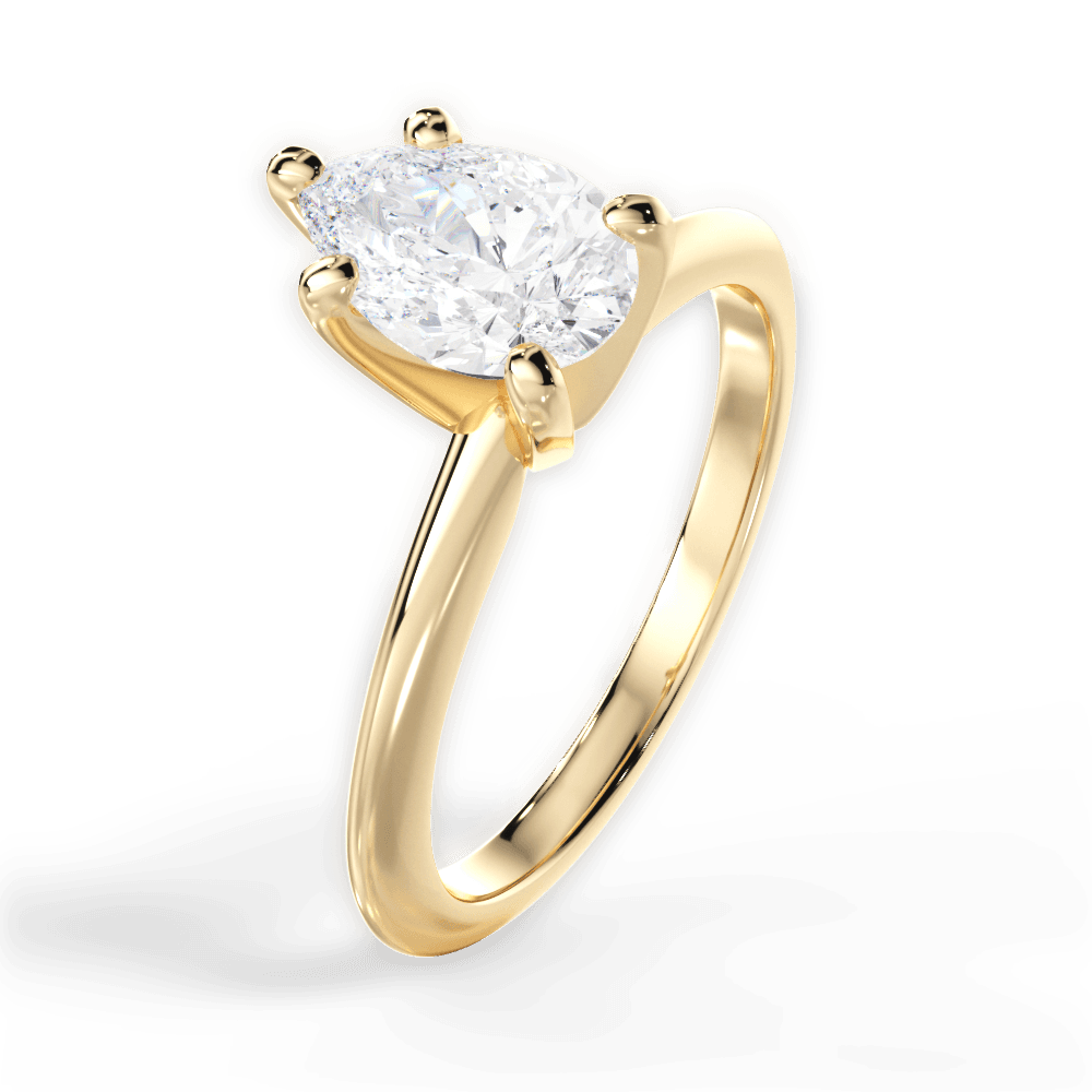 Casey Pear Cut Lab Grown Diamond 18Kt Yellow Gold Engagement Ring - View 3