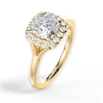 Geneva Cushion Cut Lab Grown Diamond 18Kt Yellow Gold Engagement Ring - View 4