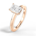 Brianna Radiant Cut Lab Grown Diamond 18Kt Rose Gold Engagement Ring - View 4