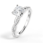 Charlotte Cushion Cut Lab Grown Diamond 18Kt White Gold Engagement Ring - View 2