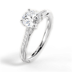 Christina Round Cut Lab Grown Diamond 18Kt White Gold Engagement Ring - View 4