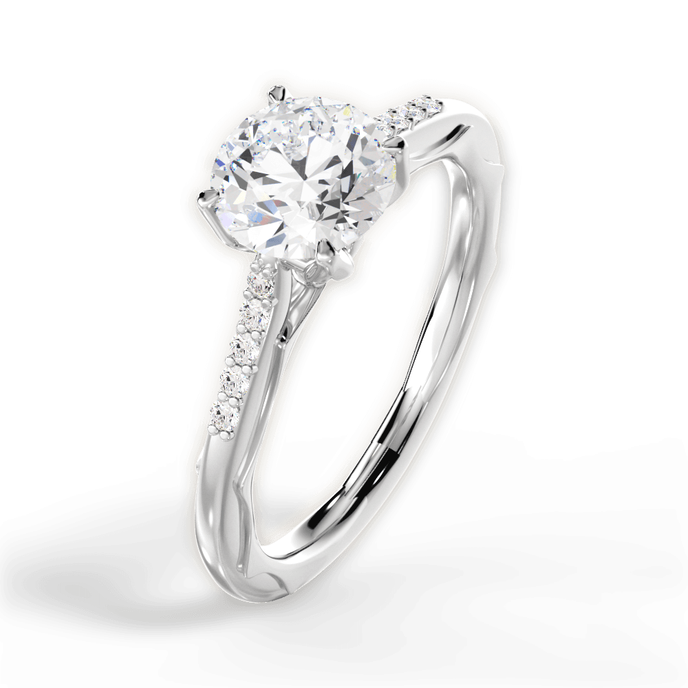 Christina Round Cut Lab Grown Diamond 18Kt White Gold Engagement Ring - View 4