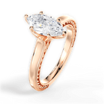 Carrie Marquise Cut Lab Grown Diamond 18Kt Rose Gold Engagement Ring - View 2