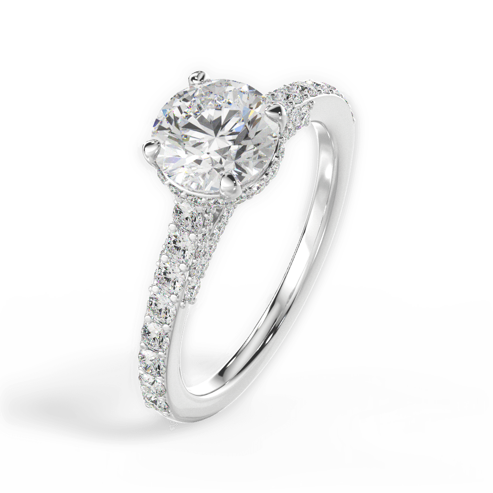 Laura Round Cut Lab Grown Diamond 18Kt White Gold Engagement Ring - View 3