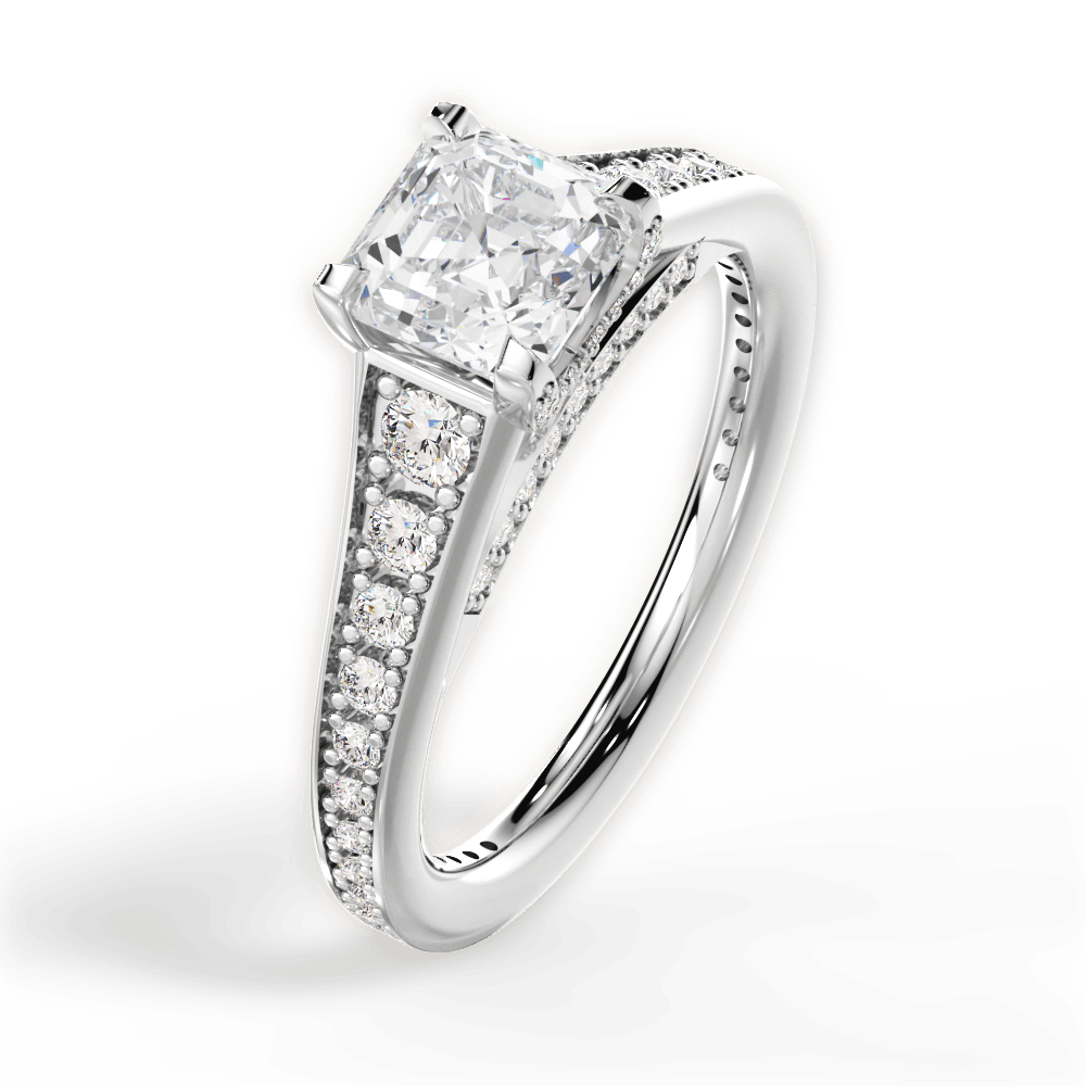 Leslie Asscher Cut Lab Grown Diamond 14Kt White Gold Engagement Ring - View 2