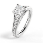Leslie Asscher Cut Lab Grown Diamond Platinum Engagement Ring - View 2