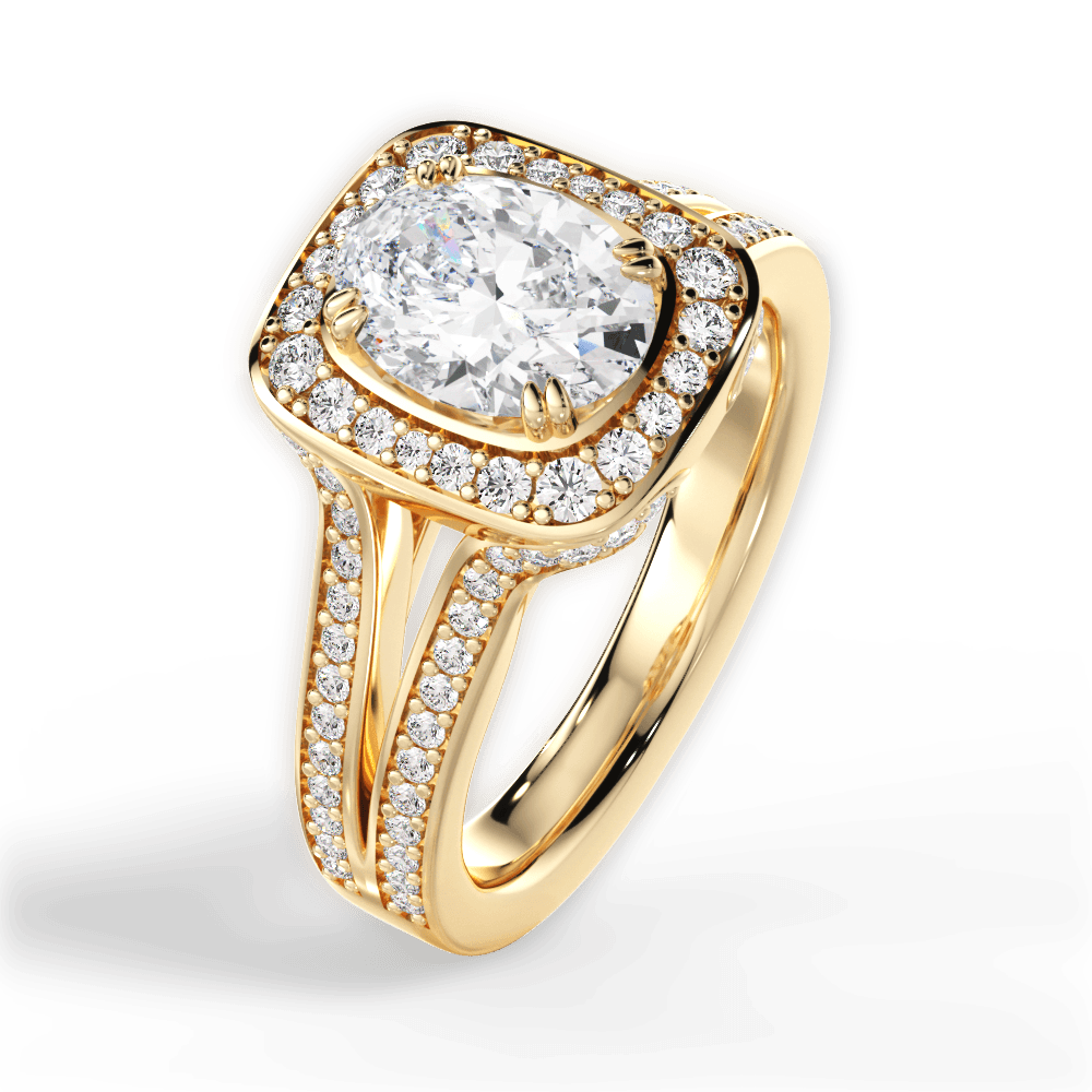Mackenzie Oval Cut Lab Grown Diamond 18Kt Yellow Gold Engagement Ring - View 4