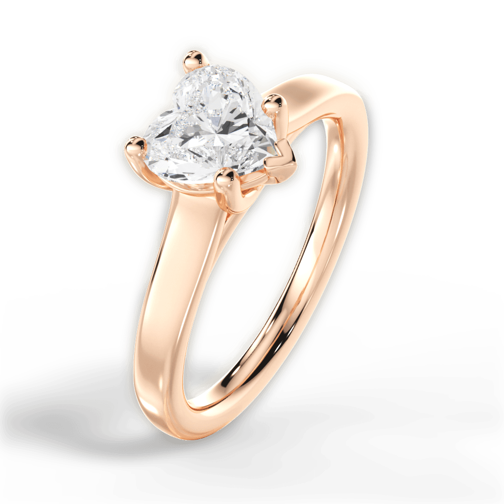 Ariana Heart Cut Lab Grown Diamond 18Kt Rose Gold Engagement Ring - View 2