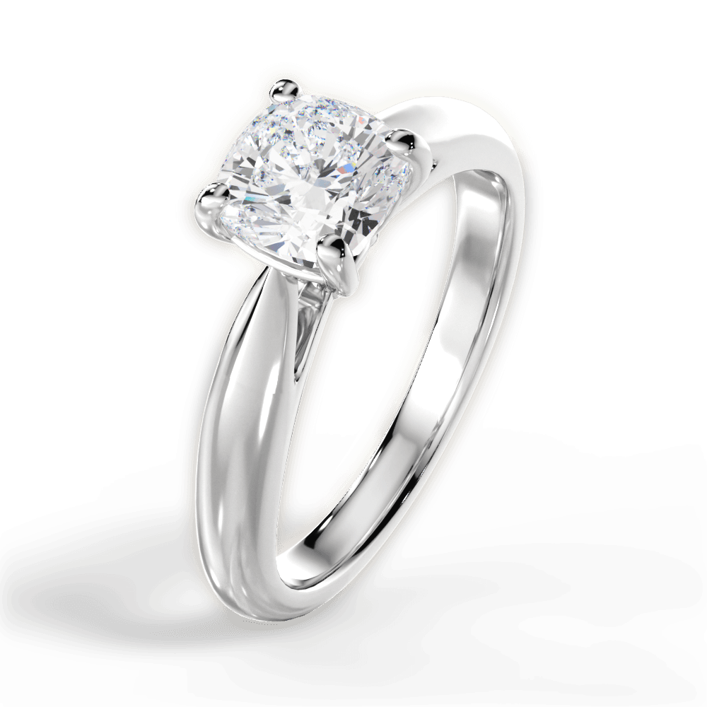 Amy Cushion Cut Lab Grown Diamond 18Kt White Gold Engagement Ring - View 2