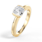 Bridget Cushion Cut Lab Grown Diamond 18Kt Yellow Gold Engagement Ring - View 3