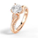 Isabel Round Cut Lab Grown Diamond 18Kt Rose Gold Engagement Ring - View 2