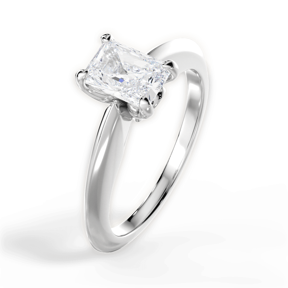 Amanda Radiant Cut Lab Grown Diamond 18Kt White Gold Engagement Ring - View 4